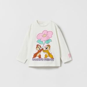 ZARA CHIP ‘N DALE © DISNEY NEON DETAIL T-SHIRT